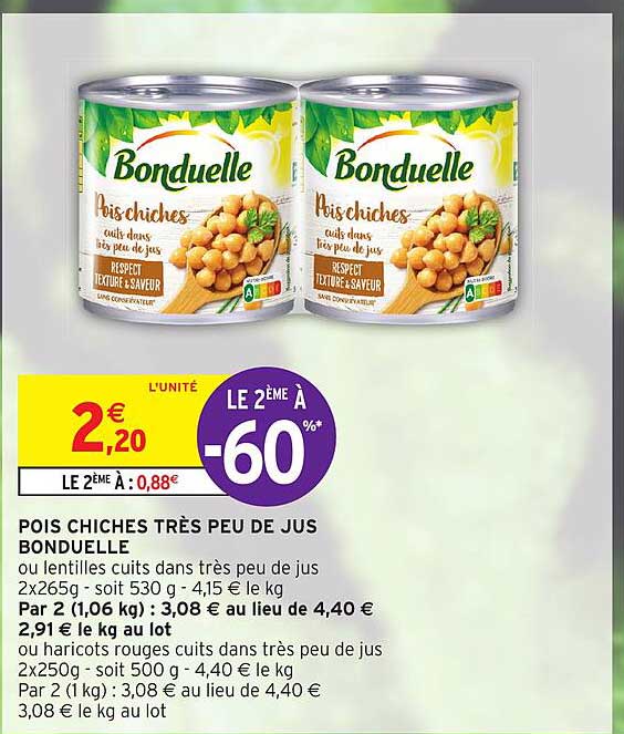 Pois Chiches Très Peu De Jus Bonduelle