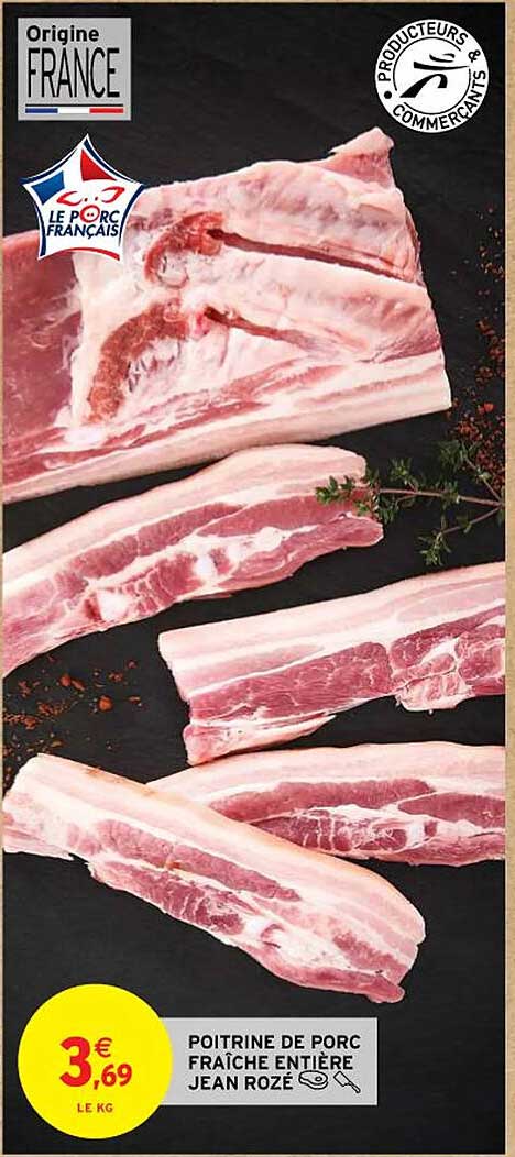 poitrine de porc fraîche entière jean rozé