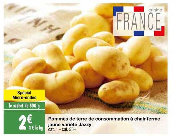 pommes de terre de consommation à chair ferme jaune variété jazzy