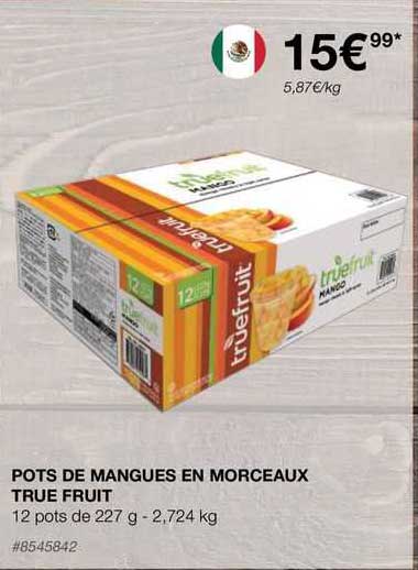 pots de mangues en morceaux true fruit