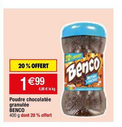 poudre chocolatée granulée benco