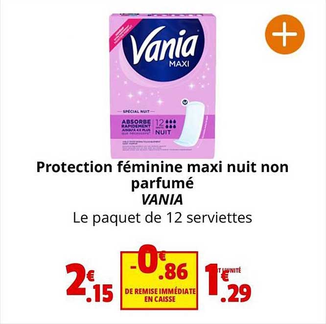 protection féminine maxi nuit non parfumé vania