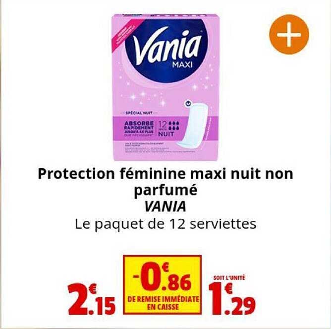 protection féminine maxi nuit non parfumé vania