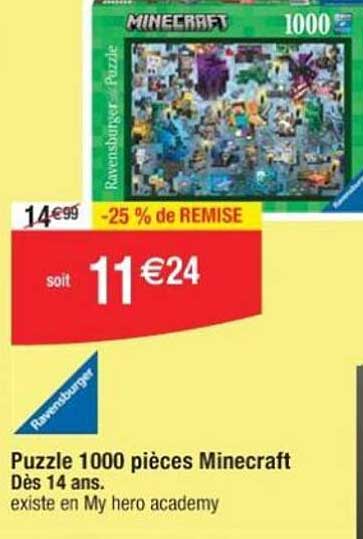 puzzle 1000 pièces minecraft dès 14 ans