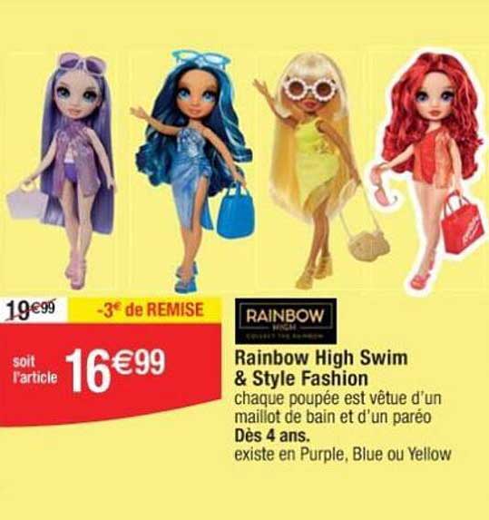 rainbow high swim & style fashion