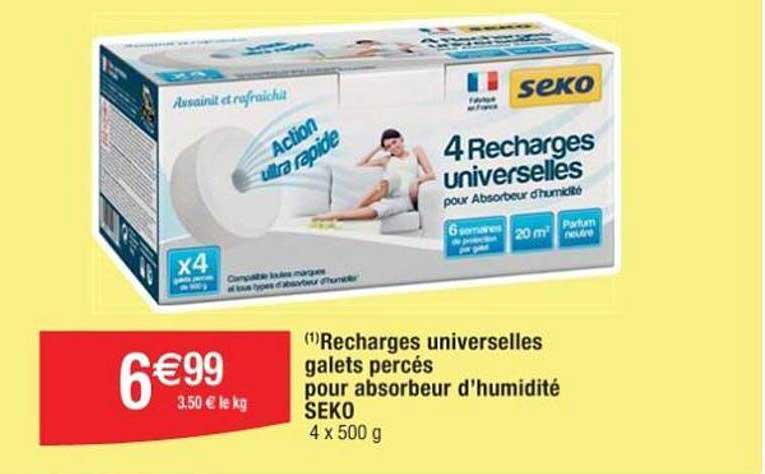 recharges universelles galets percés pour absorbeur d'humidité seko
