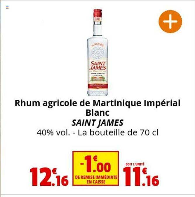 Rhum Agricole De Martinique Impérial Blanc Saint James