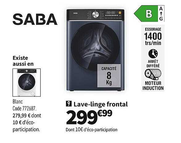 saba lave-linge frontal