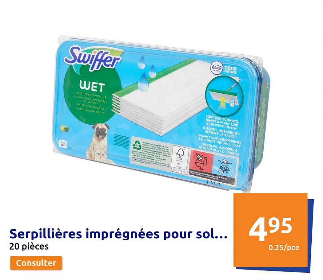 serpillière imprégnées pour sol swiffer