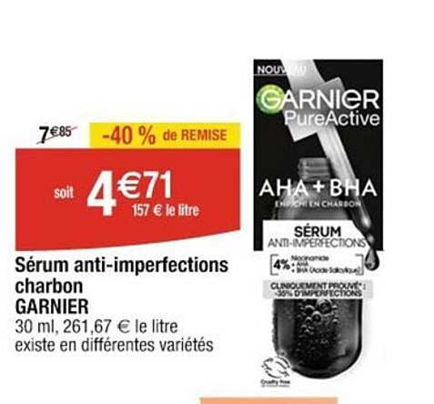sérum anti-imperfections charbon garnier