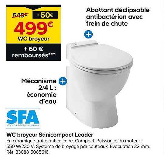 sfa wc broyeur sanicompact leader