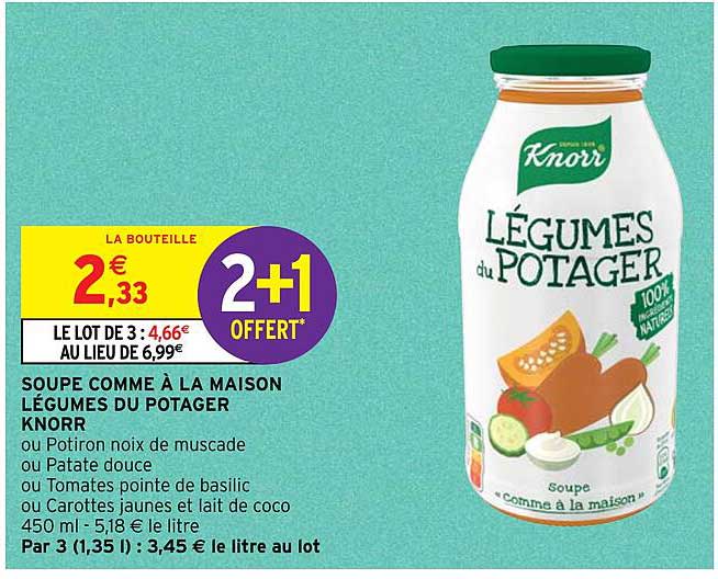 soupe comme à la maison légumes du potager knorr