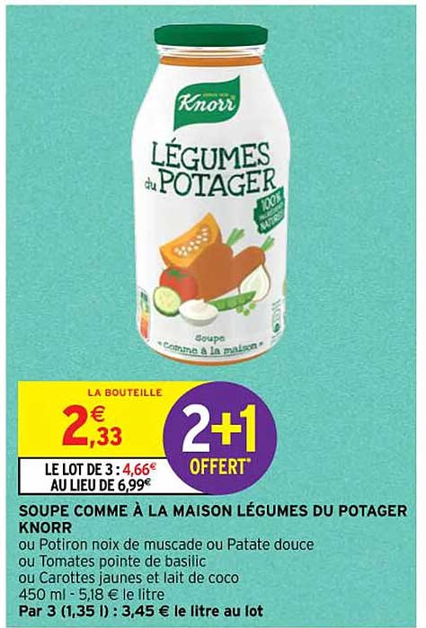 soupe comme à la maison légumes du potager knorr