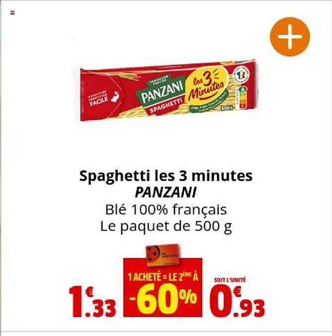 spaghetti les 3 minutes panzani