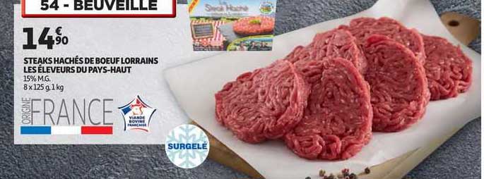 steaks hachés de bœuf lorrains les éleveurs du pays-haut