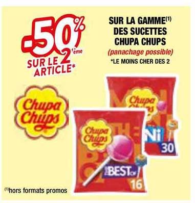 sur la gamme des sucettes chupa chups