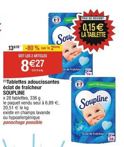 Tablettes Adoucissantes éclat De Fraîcheur Soupline