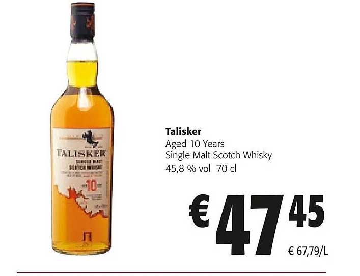 talisker aged 10 years single malt scotch whisky 45,8% vol