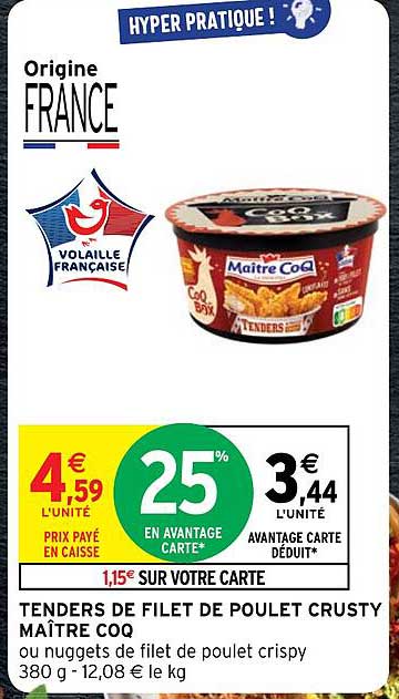 tenders de filets de poulet crusty maître coq