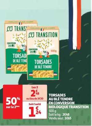 torsades au blé tendre en conversion biologique transition