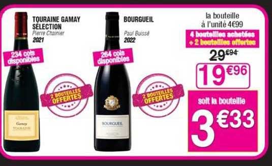 touraine gamay sélection pierre chainier 2021, bourgueil paul buissé 2022