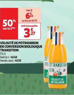 velouté de potimarron en conversion biologique transition