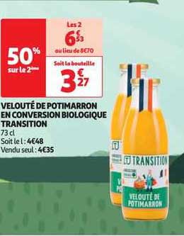 velouté de potimarron en conversion biologique transition
