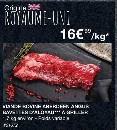 Viande Bovine Aberdeen Angus Bavettes D'aloyau***à Griller
