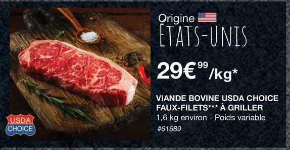 viande bovine usda choice faux-filets***à griller