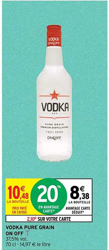 vodka pure grain on off