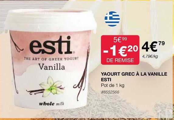 yaourt grec à la vanille esti