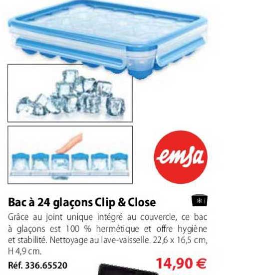 bac à 24 glaçon clip & close emsa