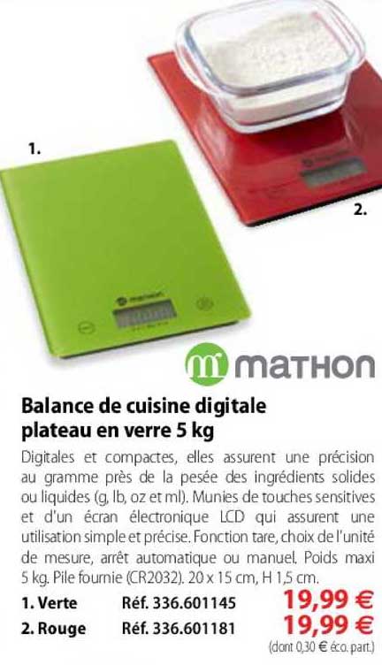 balance de cuisine digitale plateau en verre 5 kg