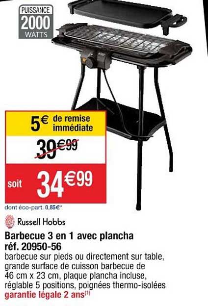 barbecue 3 en 1 plancha russell hobbs
