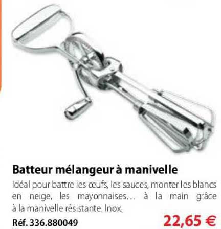 Batteur Mélangeur à Manivelle