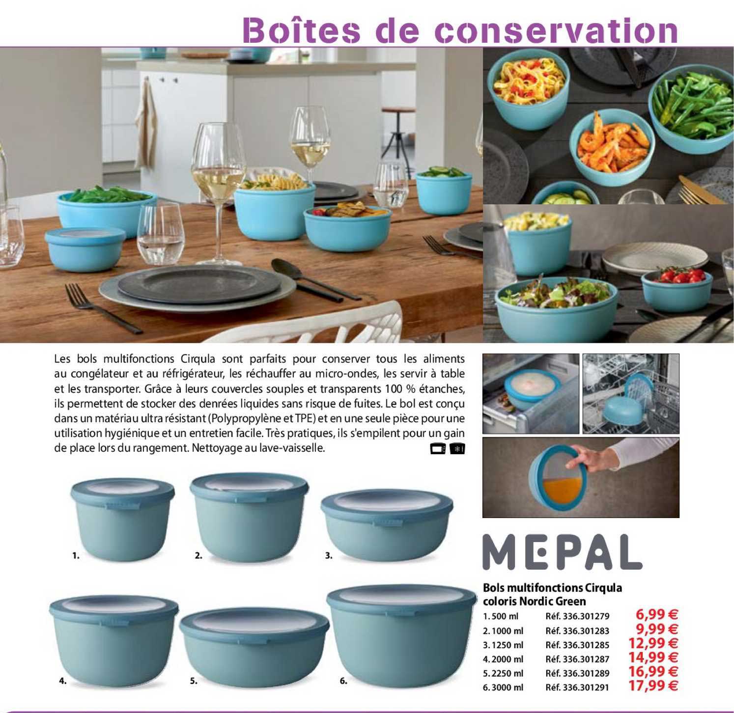 bols multifonctions cirqula coloris nordic green mepal