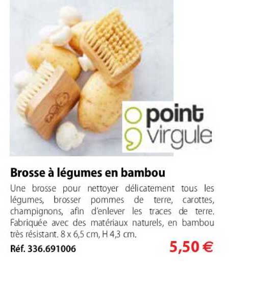 brosse à légumes en bambou point virgule