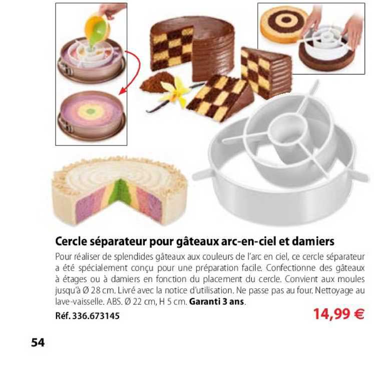 cercle séparateur pour gâteaux arc en ciel et damiers