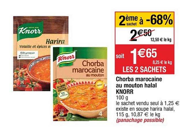 chorba marocaine au mouton halal knorr