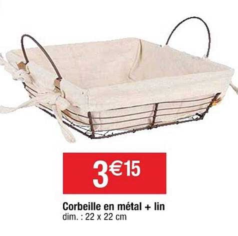 Corbeille En Métal + Lin