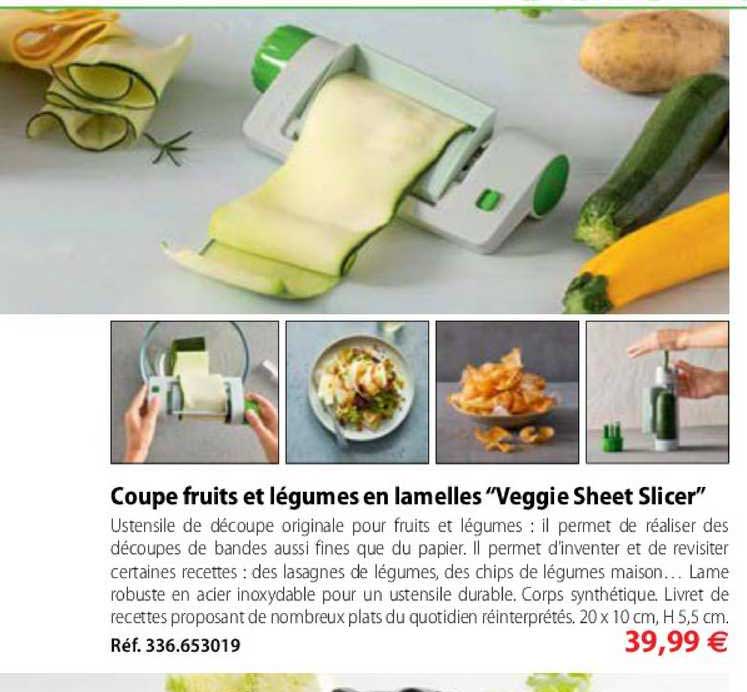 coupe fruits et légumes en lamelles veggie sheet slicer