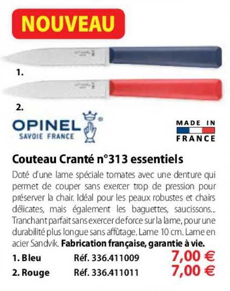 couteau cranté n° 313 essentiels opinel