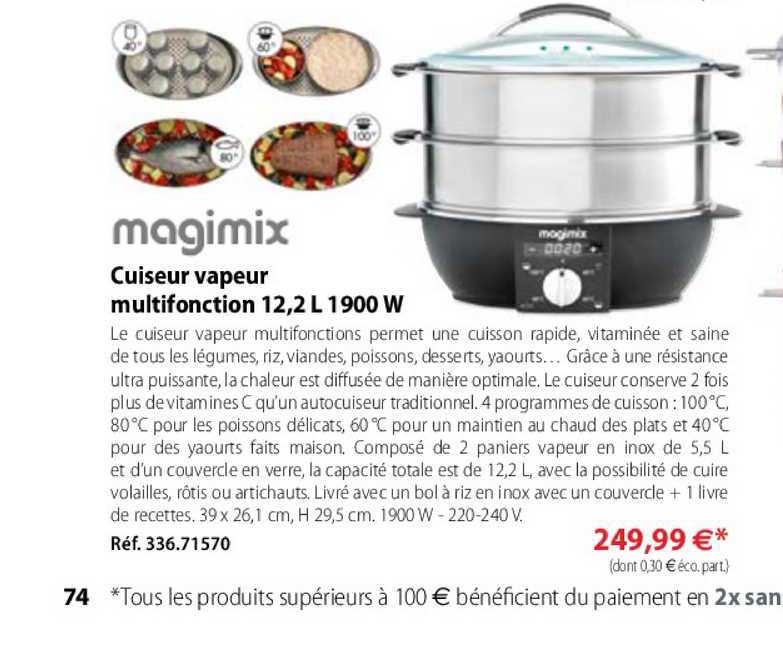 cuiseur vapeur multifonction 12.2l 1900w magimix