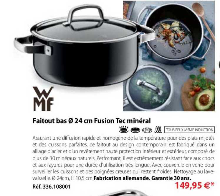 faitout bas 24cm fusion tec minéral