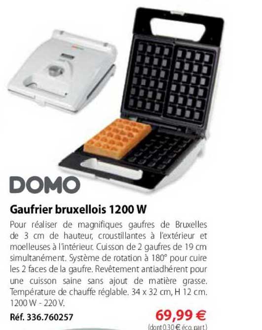 gaufrier bruxellois 1200w domo