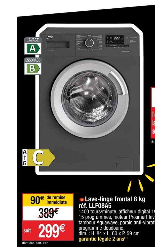 lave-linge frontal 8 kg beko