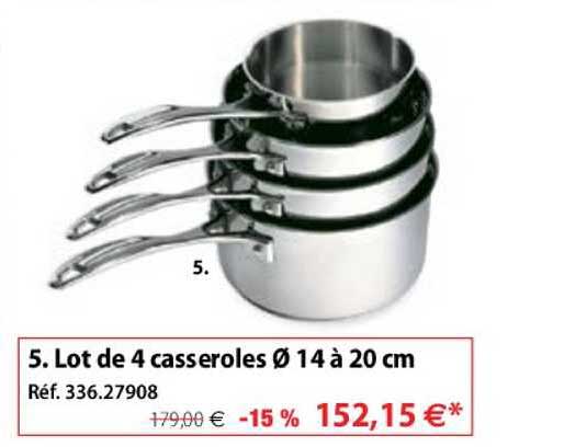 Lot De 4 Casseroles 14 à 20 Cm