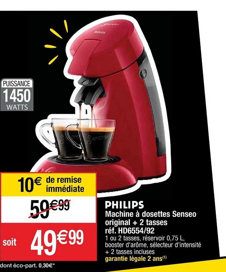 Machine à Dosettes Senseo Original + 2 Tasses Philips