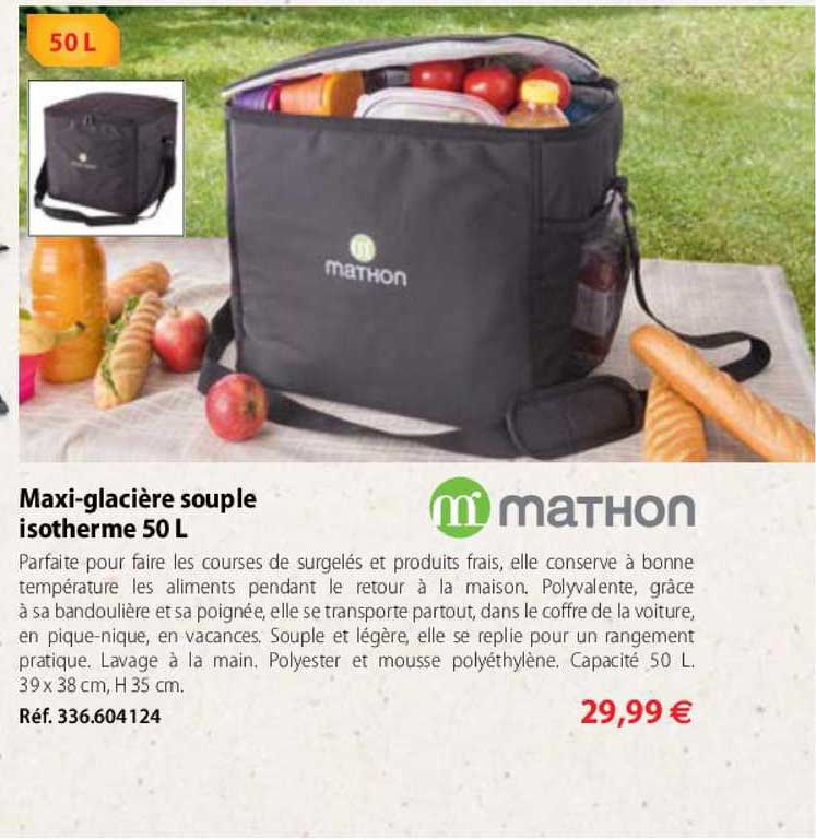 Maxi Glacière Souple Isotherme 50 L Mathon