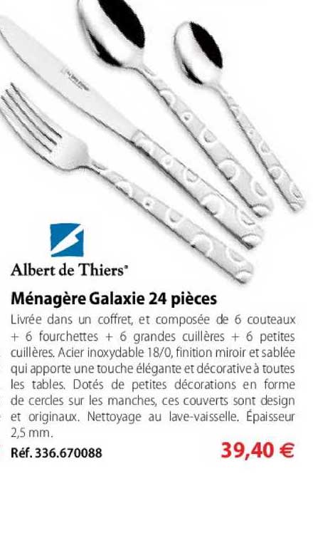 ménagère galaxie 24 pièces albert de thiers